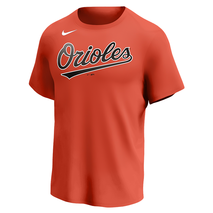 Orioles MLB Adult League Team Jerseys - Official Nike MLB Wordmark Poly Tees - N223